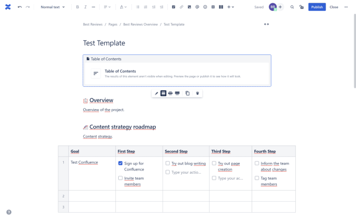 Confluence Content Strategy Template