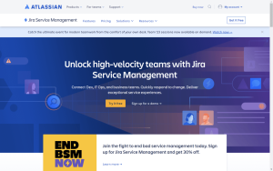 Jira Service Management Main Page